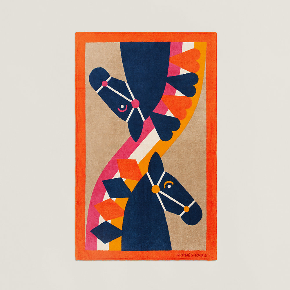 m*n様 HERMES ビーチタオル 牛のデザイン Rainbow Horses beach towel | Hermès USA